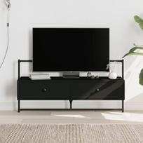 Sieninė televizoriaus spintelė juoda 1005x30x51cm mediena