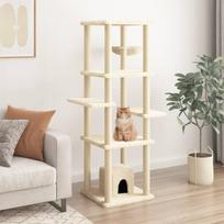 Draskyklė katėms su stovais iš sizalio kreminės spalvos 154cm