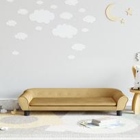Vaikiška sofa rudos spalvos 100x50x26cm aksomas