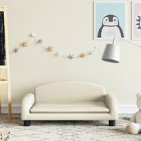 Vaikiška sofa kreminės spalvos 70x45x30cm dirbtinė oda
