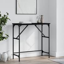 Konsolinis staliukas juodas 75x32x75cm apdirbta mediena