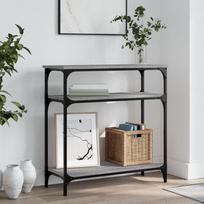 Konsolinis staliukas pilkas ąžuolo 75x29x75cm mediena