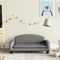 Vaikiška sofa pilkos spalvos 70x45x30cm dirbtinė oda