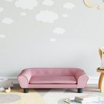 Vaikiška sofa rožinės spalvos 70x45x26cm aksomas