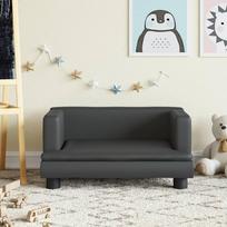 Vaikiška sofa juodos spalvos 60x40x30cm dirbtinė oda
