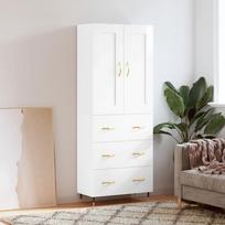 Komoda baltos spalvos 695x34x180cm apdirbta mediena blizgi