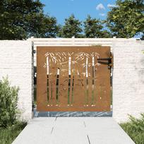 Sodo vartai 85x100cm corten plienas bambuko dizaino