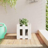 Sodo lovelis baltas 30x30x30cm pušis tvorelės dizaino