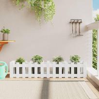 Sodo lovelis baltas 150x30x30cm pušis tvorelės dizaino