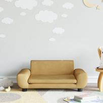 Vaikiška sofa rudos spalvos 70x45x33cm aksomas