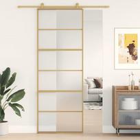 Stumdomos durys auksinės 76x205cm ESG stiklas ir aliuminis