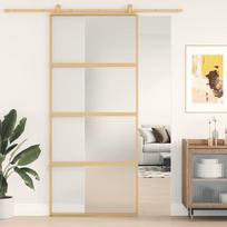 Stumdomos durys auksinės 90x205cm ESG stiklas ir aliuminis