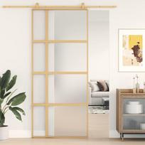 Stumdomos durys auksinės 90x205cm ESG stiklas ir aliuminis