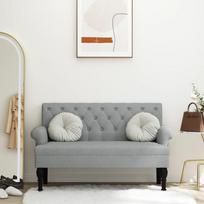 Suoliukas su atlošu šviesiai pilkas 120x62x755cm audinys