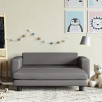 Vaikiška sofa su pakoja pilka 100x50x30cm dirbtinė oda