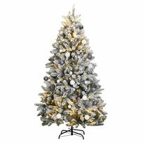 Kalėdų eglutė su šarnyrinėmis šakomis/LED/žaisliukais 240cm