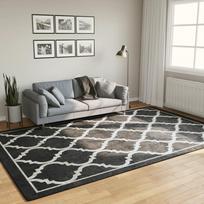 Kilimas juodas ir baltas 190x300cm neslystantis skalbiamas