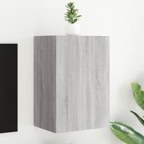 Sieninė TV spintelė pilka ąžuolo 405x30x60cm mediena