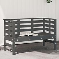 Sodo suoliukas pilkas 1115x53x71cm pušies medienos masyvas