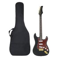 Elektrinė gitara su dėklu juoda ir auksinė 4/4 39"