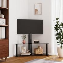 Kampinis TV staliukas 2 aukštų juodas 32–70 colių TV