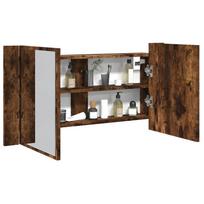 Veidrodinė vonios spintelė su LED dūminė 90x12x45cm akrilas