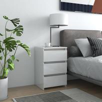 Naktinės spintelės 2vnt baltos 40x35x625cm mediena