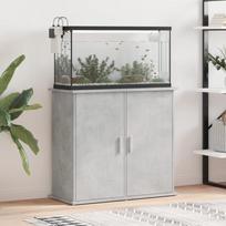 Akvariumo stovas betono pilkas 81x36x73cm apdirbta mediena