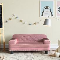 Vaikiška sofa rožinės spalvos 70x45x30cm aksomas