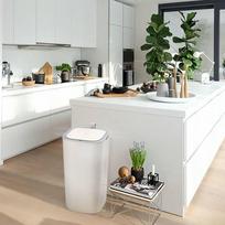 EKO Smart Šiukšliadėžė su jutikliu Morandi baltos spalvos 30l