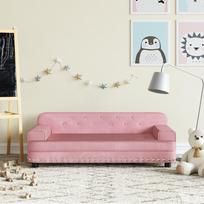 Vaikiška sofa rožinės spalvos 90x53x30cm aksomas