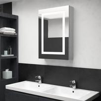 Veidrodinė vonios spintelė su LED betono pilka 50x13x70cm
