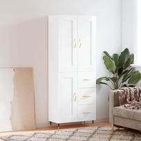 Komoda baltos spalvos 695x34x180cm apdirbta mediena blizgi