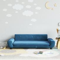 Vaikiška sofa mėlynos spalvos 100x54x33cm aksomas