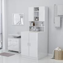 Skalbimo mašinos spintelė balta 71x715x915cm blizgi