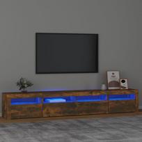 Televizoriaus spintelė su LED dūminio ąžuolo 240x35x40cm