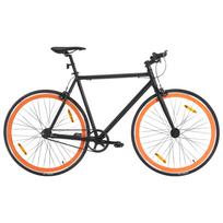 Fiksuotos pavaros dviratis juodas ir oranžinis 700c 55cm
