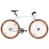 Fiksuotos pavaros dviratis baltas ir oranžinis 700c 51cm