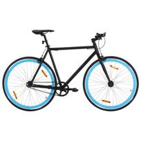 Fiksuotos pavaros dviratis juodas ir mėlynas 700c 51cm