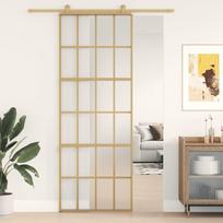 Stumdomos durys auksinės 76x205cm ESG stiklas ir aliuminis