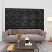3D sienų plokštės 24vnt juodos 50x50cm 6m² deimantų rašto