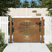 Sodo vartai 105x80cm corten plienas medžio dizaino