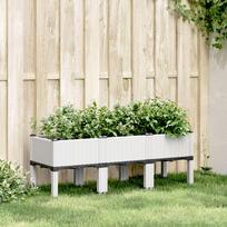 Sodo lovelis su kojomis baltos spalvos 120x40x42cm PP