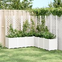 Sodo lovelis su treliažu baltos spalvos 160x160x140cm PP