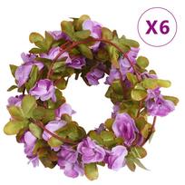 Kalėdinės gėlių girliandos 6vnt šviesiai violetinės 250cm