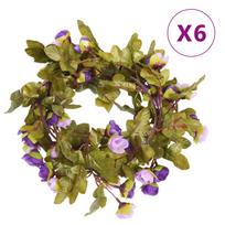Kalėdinės gėlių girliandos 6vnt šviesiai violetinės 215cm