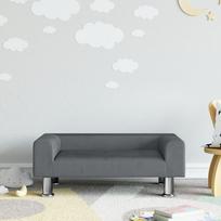 Vaikiška sofa tamsiai pilkos spalvos 70x45x265cm aksomas