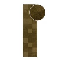 Rankų darbo iš vilnos kilimas khaki spalvos 60x230 cm Checkerboard – Flair Rugs