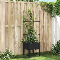 Sodo lovelis su treliažu juodos spalvos 40x40x1425cm PP