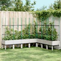Sodo lovelis su treliažu baltos spalvos 200x160x1425cm PP